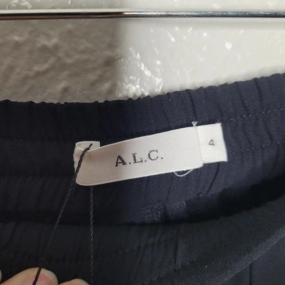 A.L.C. Womens Size 4 sm Black Pants slacks Side snap Button Up Pockets stretch